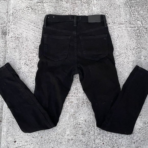 Madewell Women Jeans Black Denim Skinny 10 in High Rise Jeans Size 25 - Picture 2 of 11